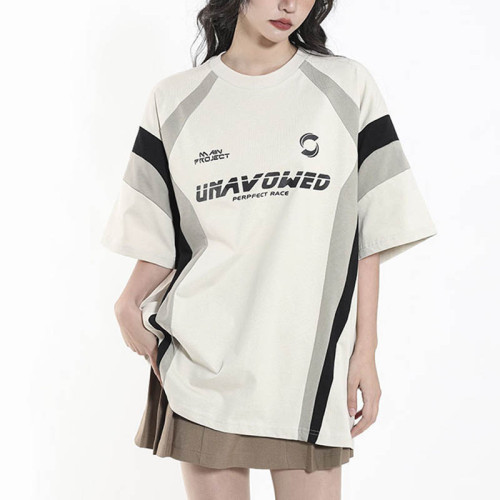 Custom Vintage Colorblock Oversized Jersey T-Shirt with with Monogram
