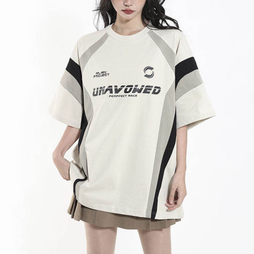 Custom Vintage Colorblock Oversized Jersey T-Shirt with with Monogram