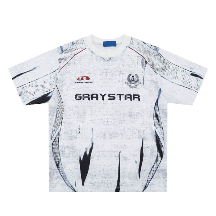 Custom Retro Sporty Style Summer Letter Print Mesh T-Shirt