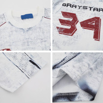 Custom Retro Sporty Style Summer Letter Print Mesh T-Shirt