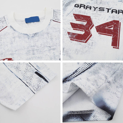 Custom Retro Sporty Style Summer Letter Print Mesh T-Shirt