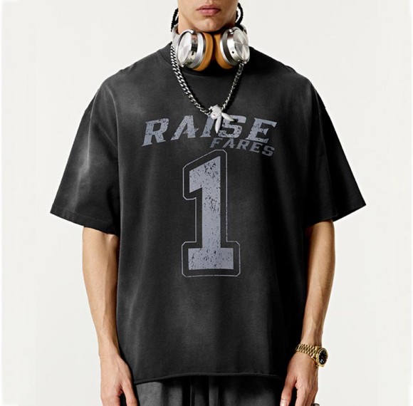 Custom Vintage Aged Design Printed Short Sleeve T-Shirt