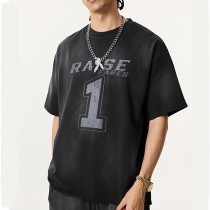 Custom Vintage Aged Design Printed Short Sleeve T-Shirt