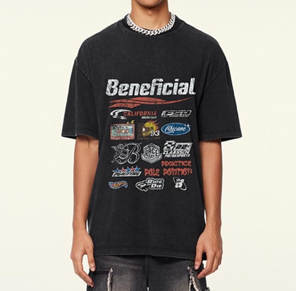 Custom Vintage High Street Style Oversized Racing T-Shirt