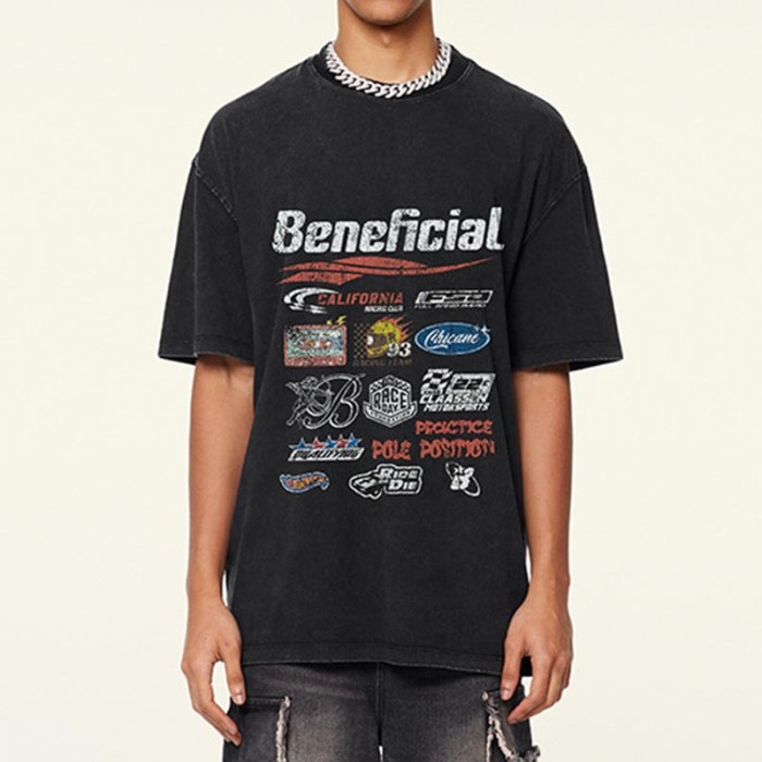 Custom Vintage High Street Style Oversized Racing T-Shirt