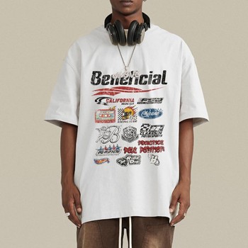 Custom Vintage High Street Style Oversized Racing T-Shirt