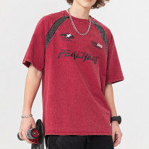 Custom 2025 Summer Sport Street Style Washed Short Sleeve T-Shirt