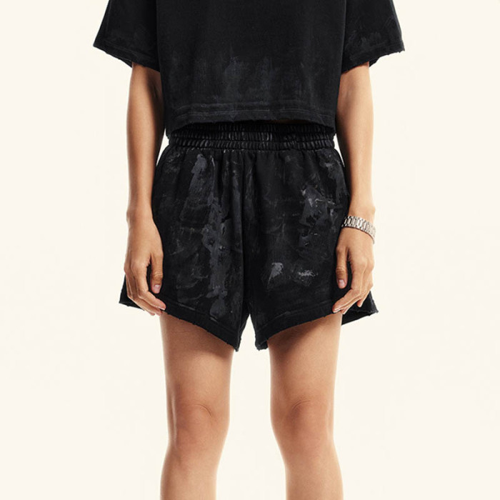 Custom Vintage Sport Style Acid Wash Cotton Shorts