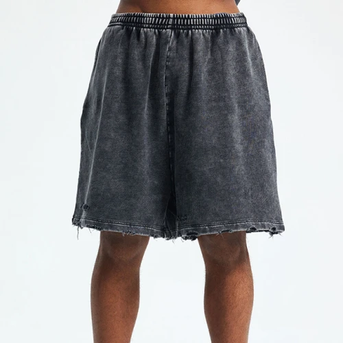 Custom Vintage Trend Torn Cotton Batik Shorts Mens