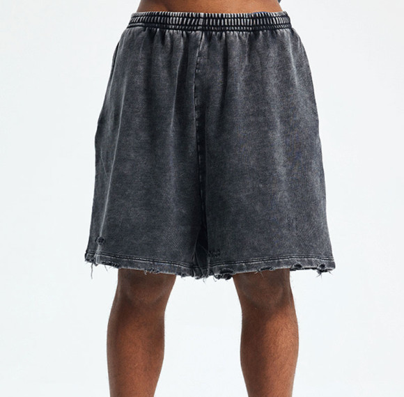 Custom Vintage Trend Torn Cotton Batik Shorts Mens