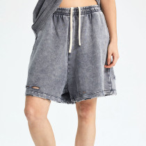 Custom Vintage Trend Torn Cotton Batik Shorts Mens