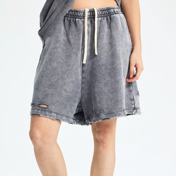 Custom Vintage Trend Torn Cotton Batik Shorts Mens