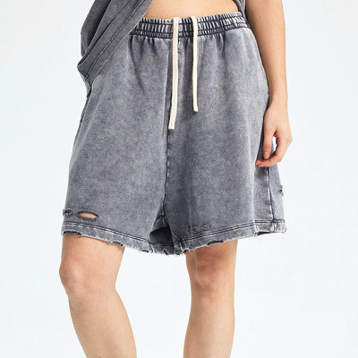 Custom Vintage Trend Torn Cotton Batik Shorts Mens