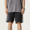 Custom Vintage Street Style Spliced Washed Cotton Shorts