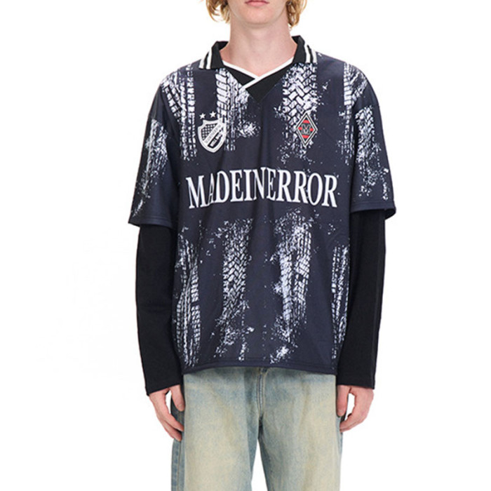 Custom Vintage Sporty Style Fake Two Piece Athletic Jersey