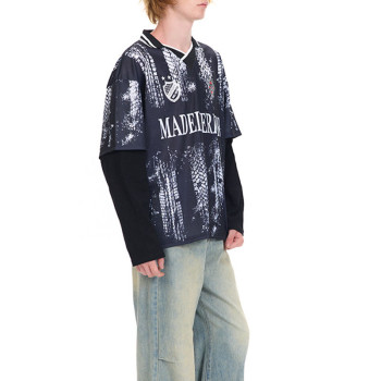 Custom Vintage Sporty Style Fake Two Piece Athletic Jersey