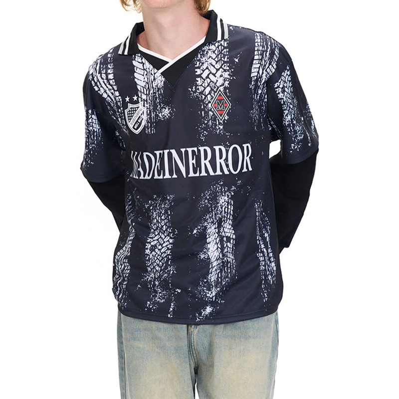 Vintage Sporty Style Fake Two Piece Athletic Jersey