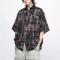 Custom Tie-Dye Check Patchwork Short Sleeve Shirt | High Street Style | 100% Cotton Fabric