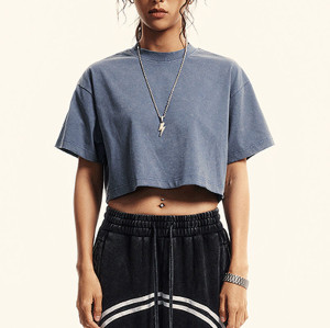 Custom Vintage Short T-shirt Woman | Washed | Vintage Street Style | Sorona Fabric