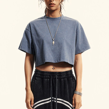 Custom Vintage Short T-shirt Woman | Washed | Vintage Street Style | Sorona Fabric