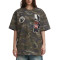 Custom Vintage Camo Short Sleeve T-shirt | Patch Embroidery | Camo Printing | Vintage Street Style