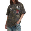 Custom Vintage Camo Short Sleeve T-shirt | Patch Embroidery | Camo Printing | Vintage Street Style