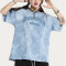 Custom American Street Vintage Gradient Print T-Shirt | Tie-dye & Puff Printing | 100% Cotton