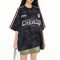 Custom Vintage Sport Jersey Letter Printed T-Shirt | Tie-dye & Screen Printing | 100% Cotton