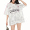 Custom Vintage Sport Jersey Letter Printed T-Shirt | Tie-dye & Screen Printing | 100% Cotton
