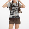 Custom Vintage Street Printed Women's Short Sleeve T-Shirt | Tie-dye & Screen Printing | 100% Cotton