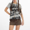 Custom Vintage Street Printed Women's Short Sleeve T-Shirt | Tie-dye & Screen Printing | 100% Cotton