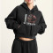 Custom American Street Washed Vintage Cropped Hoodie | Snow Washed & DTG