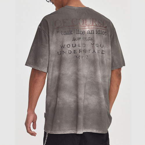Custom Vintage Graffiti Style Washed Printed T-Shirt | Spray & DTG | 100% Cotton