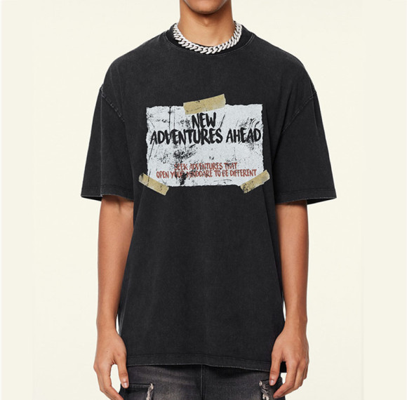 Custom Vintage Graffiti Style Heavyweight Cotton T-shirt | Washed & DTG | 100% Cotton