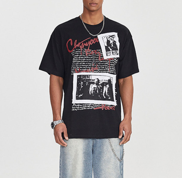 Custom Retro Street Trend Rock Band Printed T-Shirt | Washed | 100% Cotton