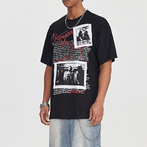 Custom Retro Street Trend Rock Band Printed T-Shirt | Washed | 100% Cotton