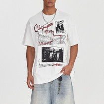 Custom Retro Street Trend Rock Band Printed T-Shirt | Washed | 100% Cotton