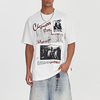 Custom Retro Street Trend Rock Band Printed T-Shirt | Washed | 100% Cotton