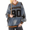 Custom Vintage Washed Jersey Oversized V Neck Sweatshirts | Sun Dried & Towel Embroidery