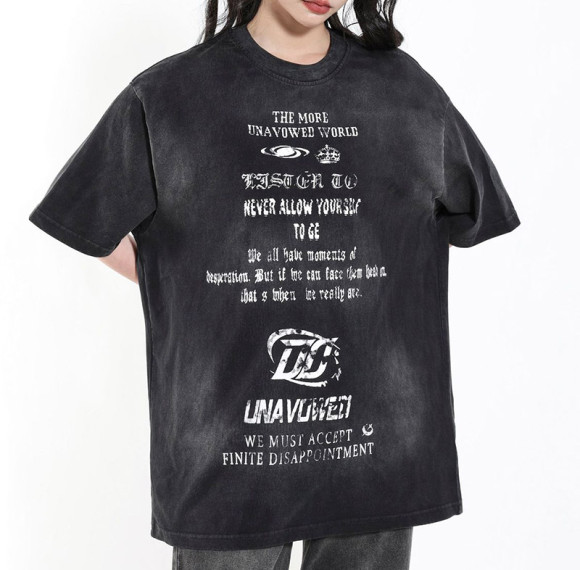 Custom Vintage Street Gradient Oversized T-Shirt | Washed & Gradient & DTG | 100% Cotton | OEM&ODM