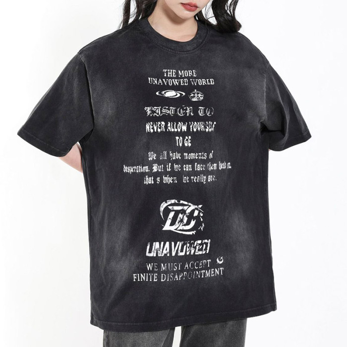 Custom Vintage Street Gradient Oversized T-Shirt | Washed & Gradient & DTG | 100% Cotton | OEM&ODM