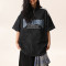 Retro Street Design Washed Patchwork Half Zip T-Shirts  | Washed & Applique Patch | OEM & ODM