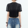 American Street Vintage Washed Slim Fit Women T-Shirt | Washed & Applique Patch & Screen Printing