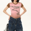 Custom Street Vintage Spray Slim Fit Women T shirt | Spray & Screen Printing