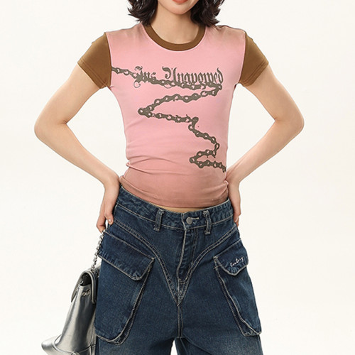 Custom Street Vintage Spray Slim Fit Women T shirt | Spray & Screen Printing