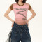 Custom Street Vintage Spray Slim Fit Women T shirt | Spray & Screen Printing