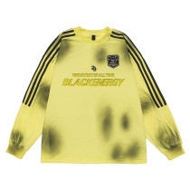 Custom Vintage Street Striped Long Sleeve T-Shirt | Spray & Screen Printing & Embroidery | OEM & ODM