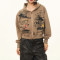 Custom Vintage Graffiti Style Boxy Fit Women's Cropped Hoodie | DTG | Milk Silk Knitted Fabric
