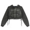Custom Vintage Gradient Women's Cropped Hoodies | Acid Washed & Embroidery | Long Sleeve Hoodies