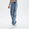 Original Design Vintage Washed Denim Workwear Pants | Washed & Embroidery | Denim Fabric Cargo Jeans